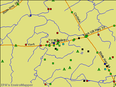 New Oxford, Pennsylvania environmental map by EPA