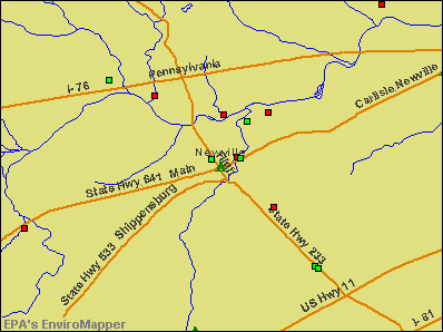 Newville, Pennsylvania environmental map by EPA