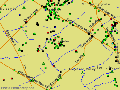 North Wales, Pennsylvania environmental map by EPA