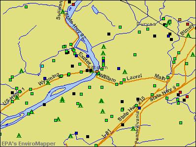 Pittston, Pennsylvania environmental map by EPA