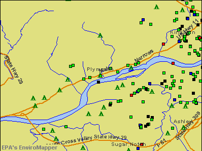 Plymouth, Pennsylvania environmental map by EPA