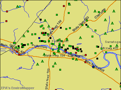 Pottstown, Pennsylvania environmental map by EPA