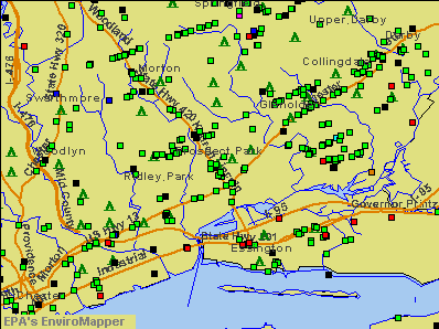Prospect Park, Pennsylvania environmental map by EPA