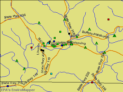 Punxsutawney, Pennsylvania environmental map by EPA