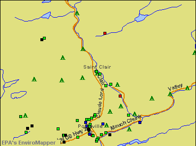 St. Clair, Pennsylvania environmental map by EPA