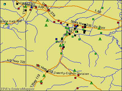 Sandy, Pennsylvania environmental map by EPA