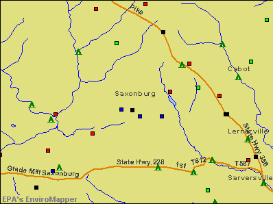 Saxonburg, Pennsylvania environmental map by EPA