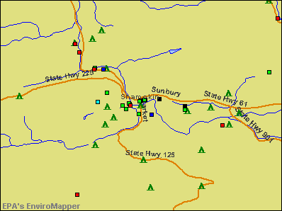 Shamokin, Pennsylvania environmental map by EPA