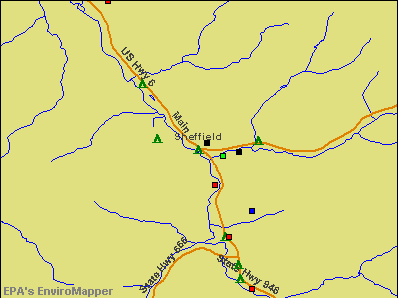 Sheffield, Pennsylvania environmental map by EPA