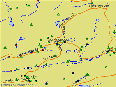 Shenandoah, Pennsylvania environmental map by EPA