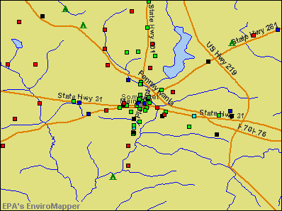 Somerset, Pennsylvania environmental map by EPA