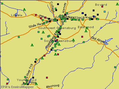 South Greensburg, Pennsylvania environmental map by EPA