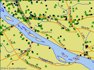 Steelton, Pennsylvania environmental map by EPA