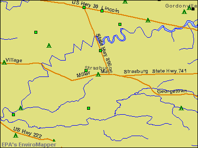 Strasburg, Pennsylvania environmental map by EPA