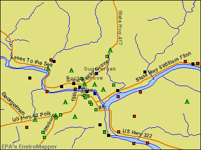 Sugarcreek, Pennsylvania environmental map by EPA