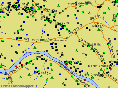 Swissvale, Pennsylvania environmental map by EPA