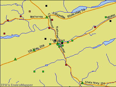Tamaqua, Pennsylvania environmental map by EPA