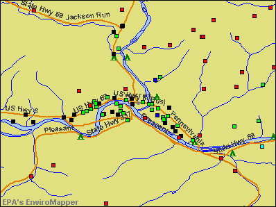 Warren, Pennsylvania environmental map by EPA
