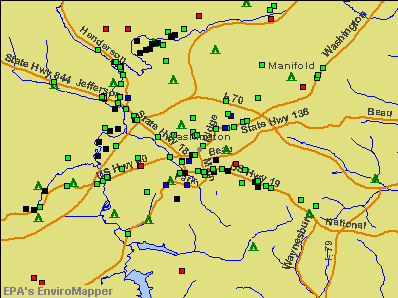 Washington, Pennsylvania environmental map by EPA