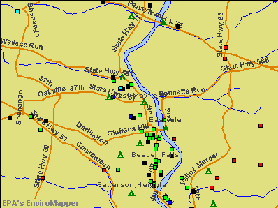 West Mayfield, Pennsylvania environmental map by EPA