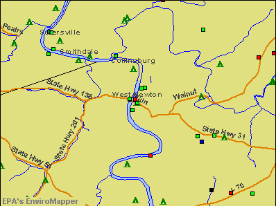 West Newton, Pennsylvania environmental map by EPA