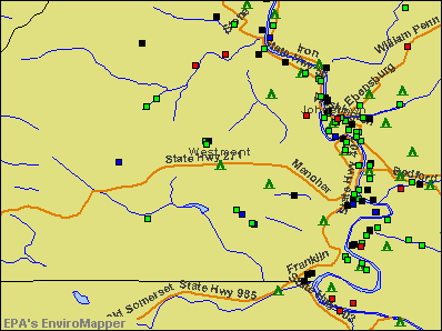 Westmont, Pennsylvania environmental map by EPA