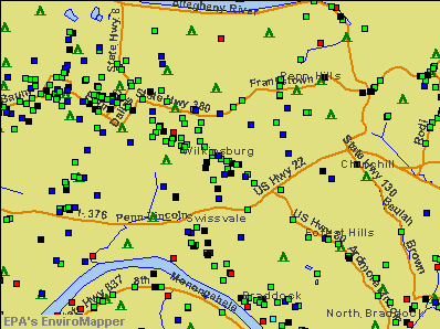 Wilkinsburg, Pennsylvania environmental map by EPA