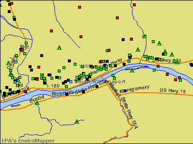 Williamsport, Pennsylvania environmental map by EPA
