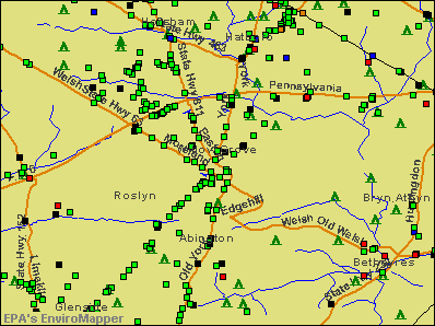 Willow Grove, Pennsylvania environmental map by EPA