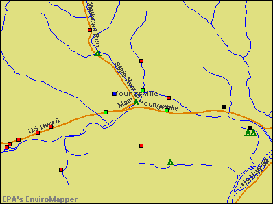 Youngsville, Pennsylvania environmental map by EPA
