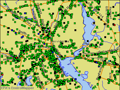 Providence, Rhode Island environmental map by EPA
