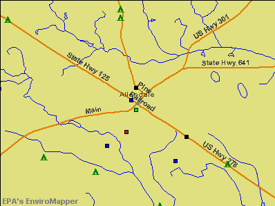 Allendale, South Carolina environmental map by EPA