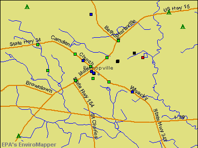 Bishopville, South Carolina environmental map by EPA