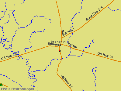 Branchville, South Carolina environmental map by EPA