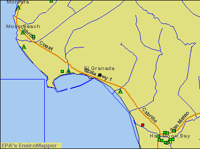 El Granada, California environmental map by EPA