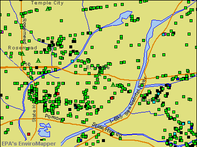 El Monte, California environmental map by EPA
