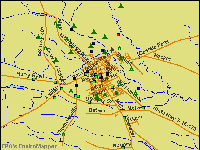 Darlington, South Carolina environmental map by EPA