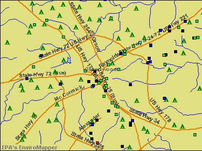 Greenwood, South Carolina environmental map by EPA