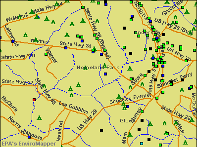 Homeland Park, South Carolina environmental map by EPA