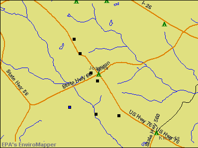 Joanna, South Carolina environmental map by EPA