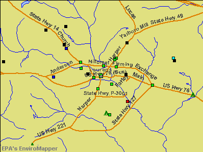 Laurens, South Carolina environmental map by EPA