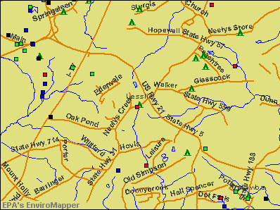 Lesslie, South Carolina environmental map by EPA