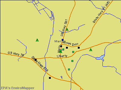 Marion, South Carolina environmental map by EPA