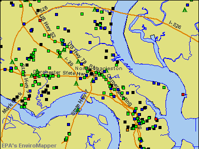 charleston north carolina south map sc city crime data population profile