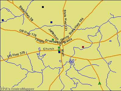 Saluda, South Carolina environmental map by EPA