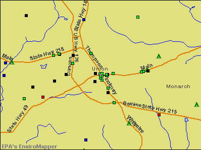 Union, South Carolina environmental map by EPA