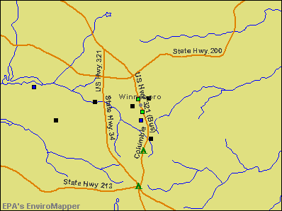 Winnsboro, South Carolina environmental map by EPA