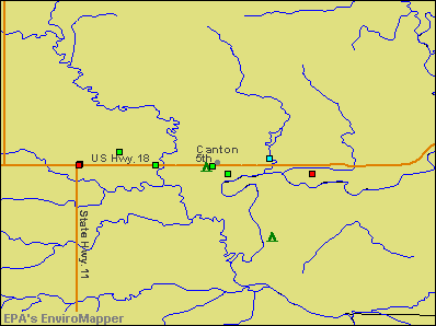 Canton, South Dakota environmental map by EPA