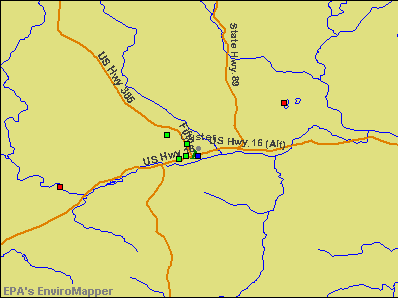 Custer, South Dakota environmental map by EPA
