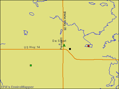 De Smet, South Dakota environmental map by EPA